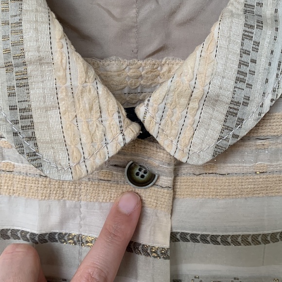 PIAZZA SEMPIONE Vintage Textured White, Beige, Gray, Gold Jacket - Size Medium - Picture 7 of 16